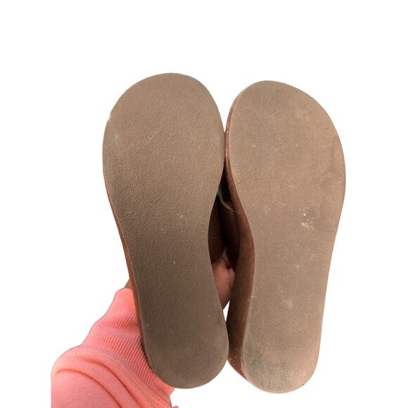 KorksKork-Ease Casual Brown Leather Slip On Open Toe Wedge Sandal Size 5 - Picture 7 of 7
